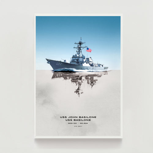 USS John Basilone Print by Domenic Bartolo
